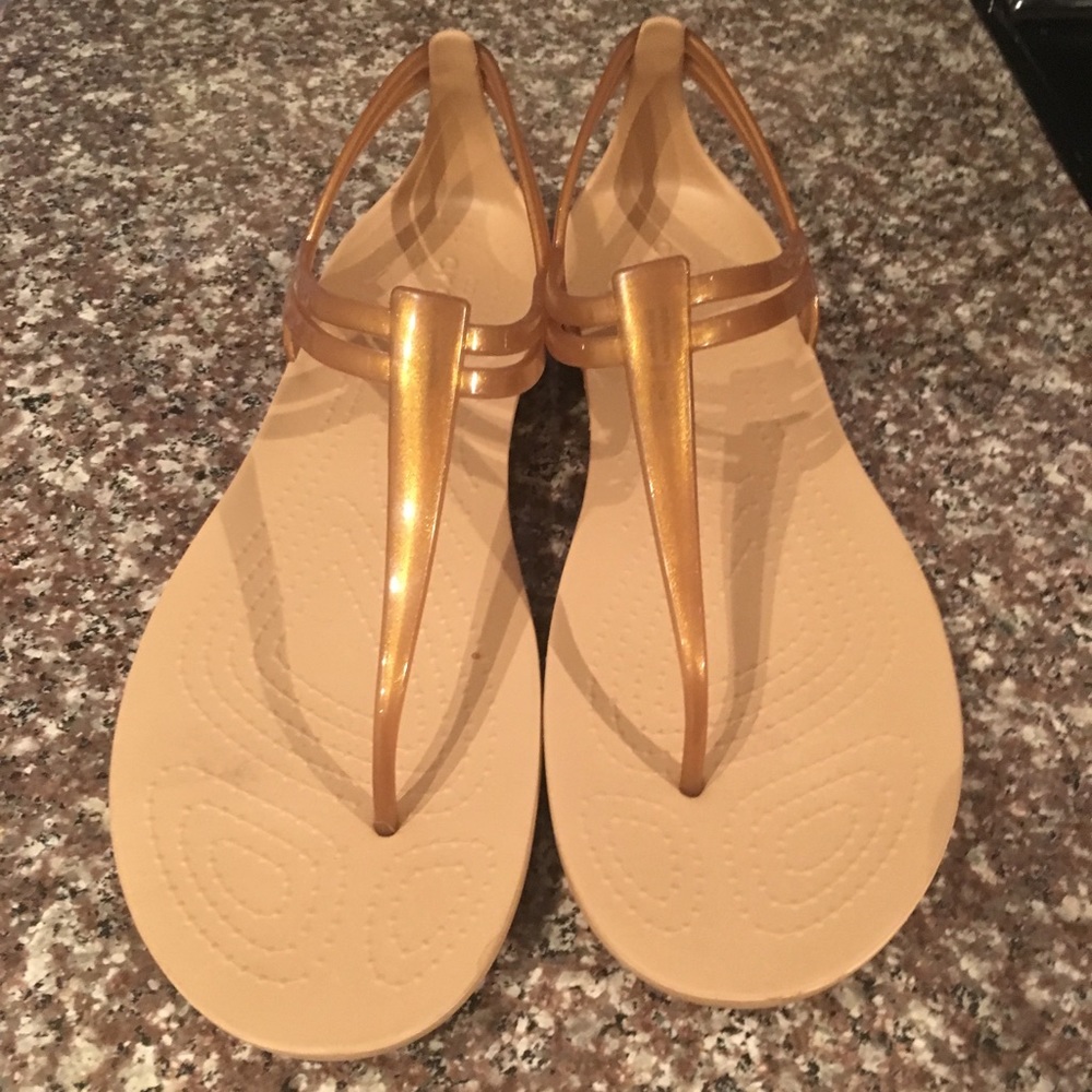 Crocs cute sandals—goldish brownish